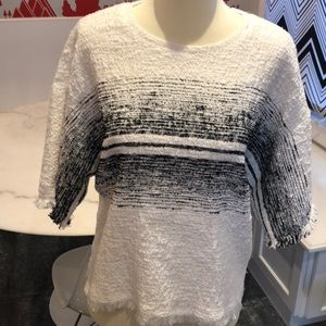 NWT Tibi terry stripe short sleeve top. M